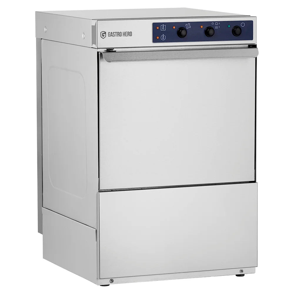 GastroHero ECOLINE-GSM40SL Gläserspülmaschine – 30 Körbe/h, 2,5 L Wasserverbrauch, Mit Laugenpumpe, Gastro-Qualität