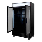 Getränkekühlschrank ECO 1000 mit Klapptüren und Leuchtaufsatz