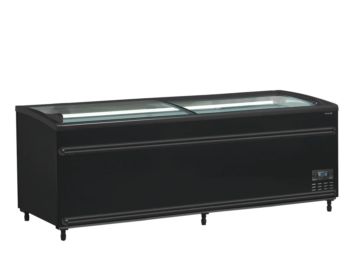 Tefcold Supermarkt-Kühler/Gefriertruhe SFI210B-CF VS, schwarz
