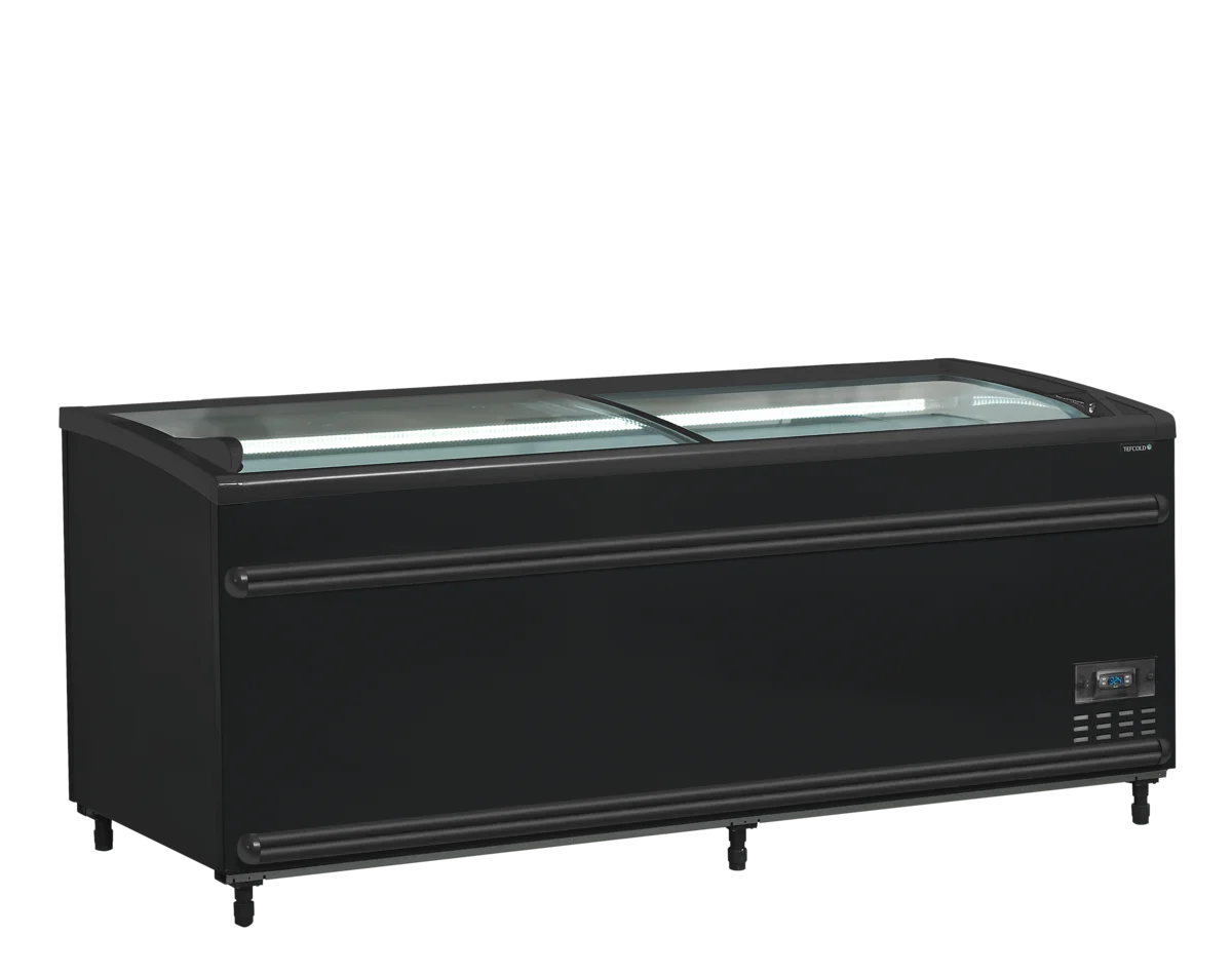 Tefcold Supermarkt-Kühler/Gefriertruhe SFI185B-CF VS, schwarz