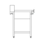 Zulauftisch PROFI 1200 x 700 Links für HSM ECO, PROFI & HYPRO