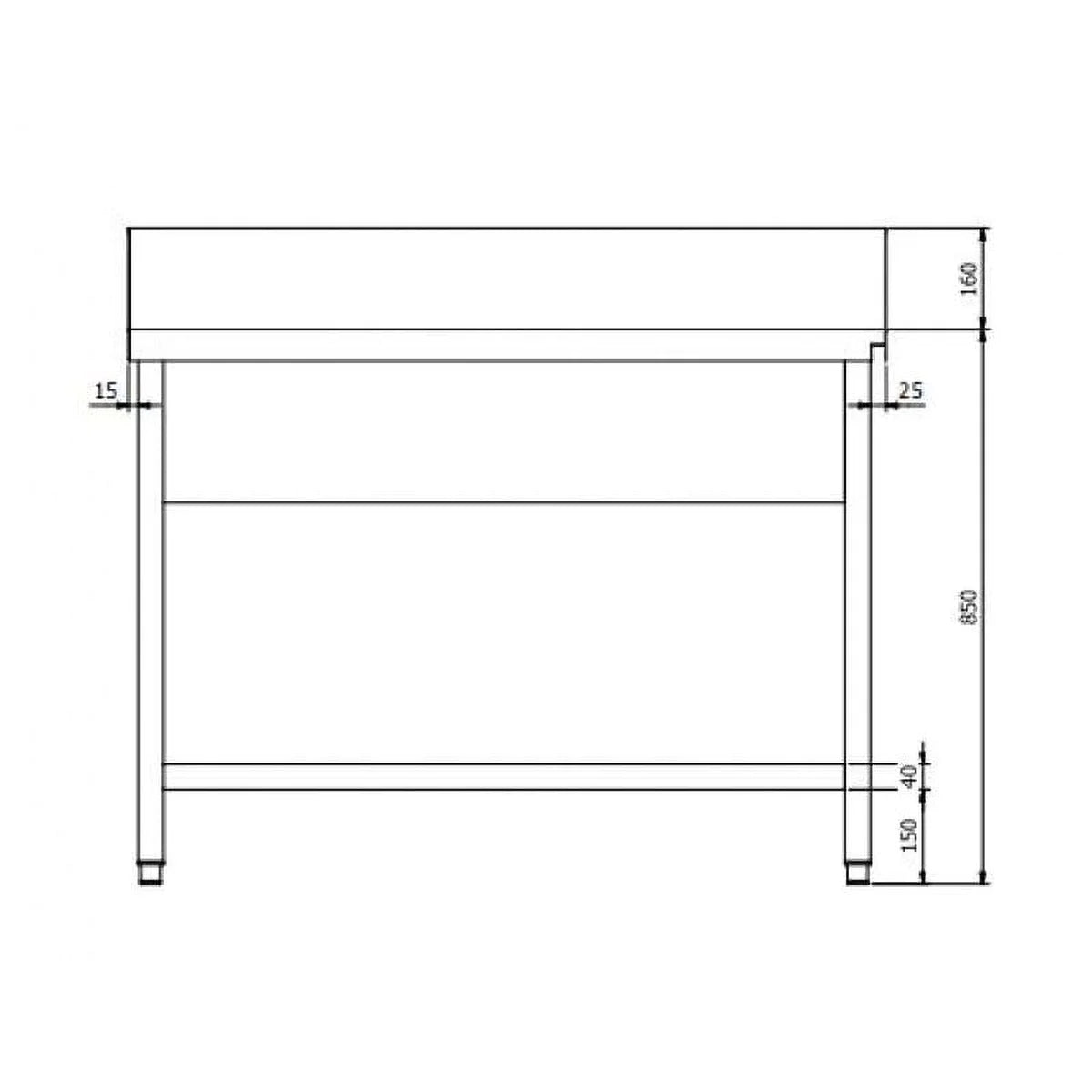 Zulauftisch PROFI 1000 x 700 Rechts für HSM ECO, PROFI & HYPRO