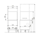 Haubenspülmaschine ECO 54 SLE 50x50 cm Korbmaß, mit Reiniger- & Klarspüldosierer, mit Ablaufpumpe & Enthärter, Made in Europe, 400 Volt