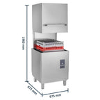 Haubenspülmaschine ECO 54 S 50x50 cm Korbmaß, mit Reiniger- & Klarspüldosierer, Made in Europe, 400 Volt