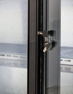 Barkühlschrank ECO 350 mit Schiebetüren schwarz, LED Beleuchtung, unterbaubar