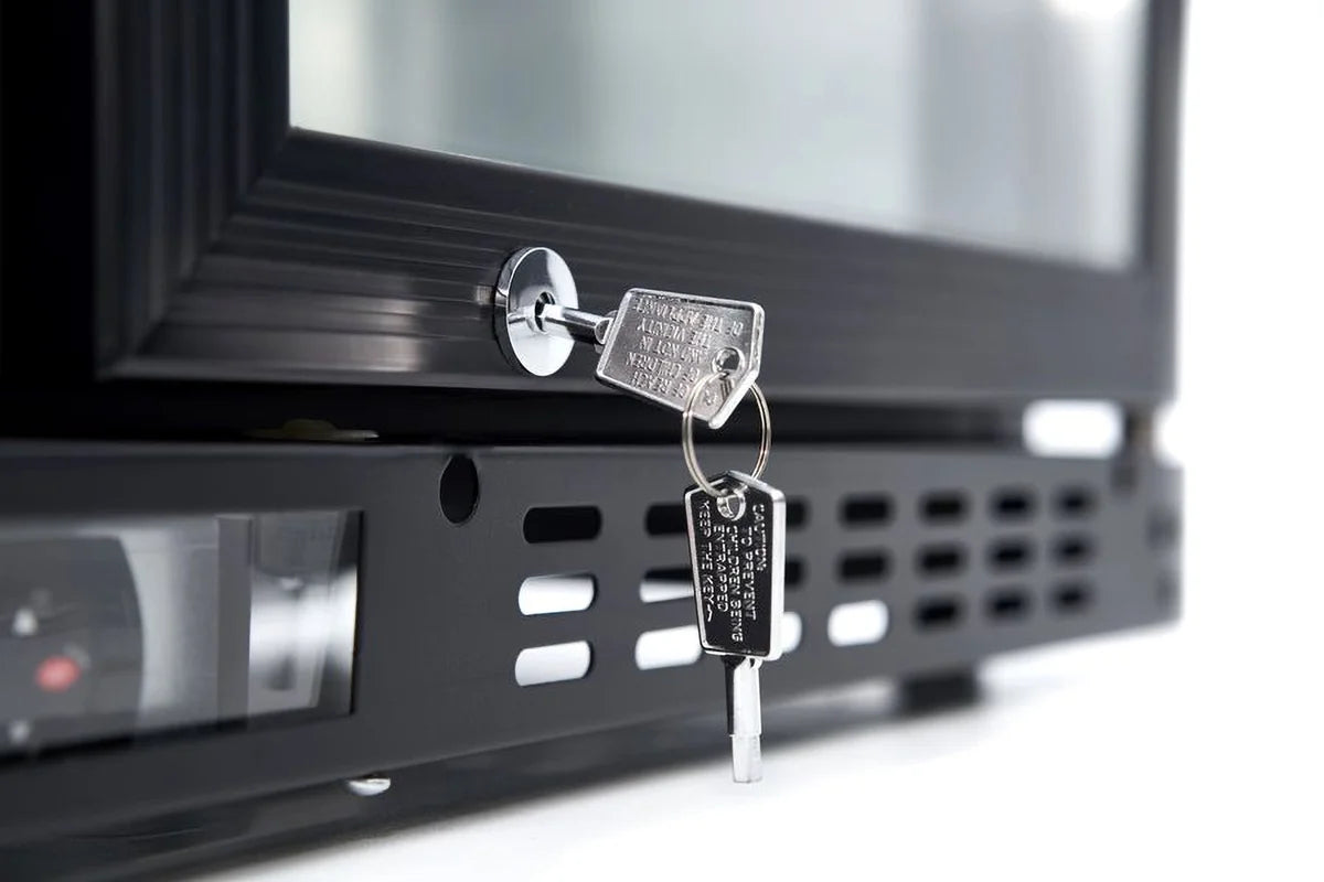Barkühlschrank ECO 230 mit Klapptüren schwarz, LED Beleuchtung, unterbaubar