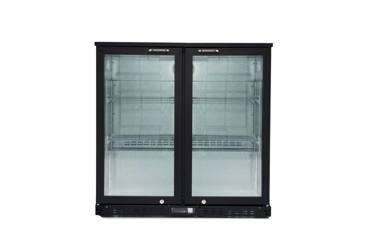 Barkühlschrank ECO 230 mit Klapptüren schwarz, LED Beleuchtung, unterbaubar