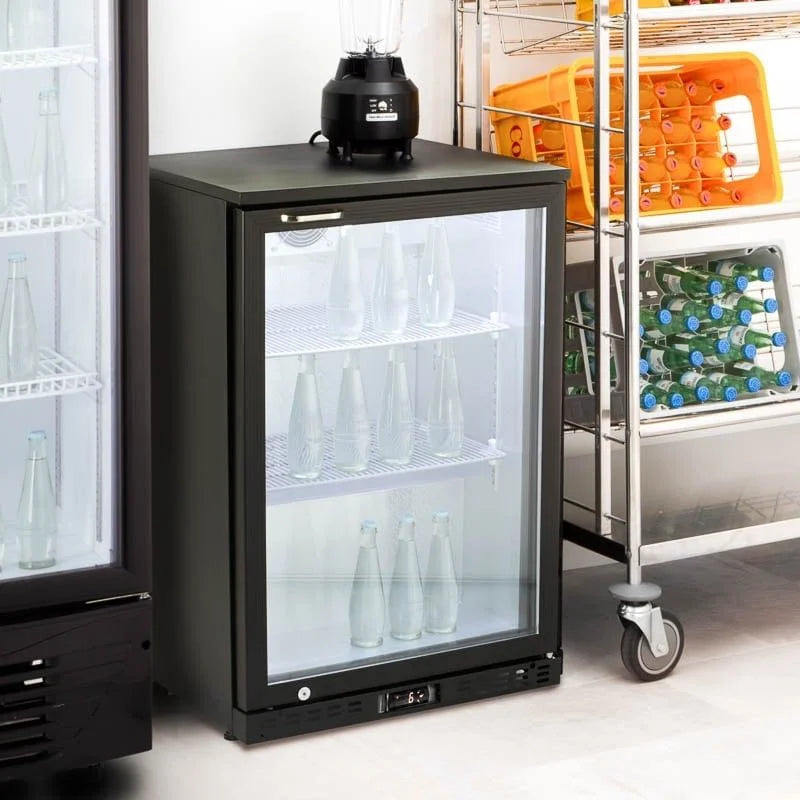 Barkühlschrank ECO 130 schwarz, LED Beleuchtung, unterbaubar