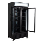 Getränkekühlschrank ECO 630 mit Leuchtaufsatz und Klapptüren