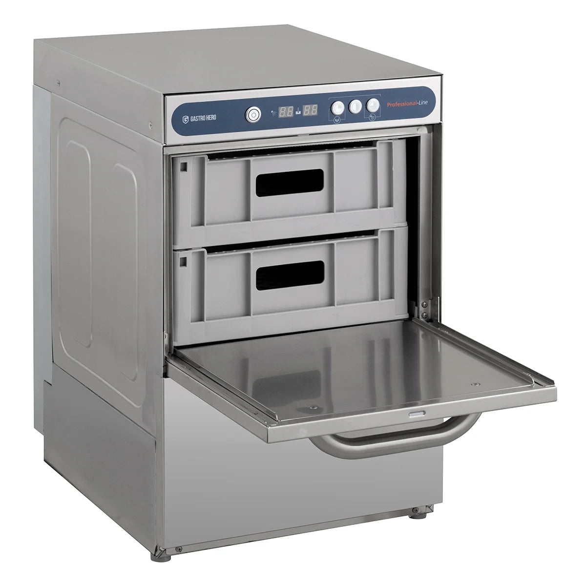 Gläserspülmaschine PROFI Digital 40 SL 40x40 cm Korbmaß, mit Reiniger- & Klarspüldosierer, mit Ablaufpumpe, Made in Europe, 230 Volt
