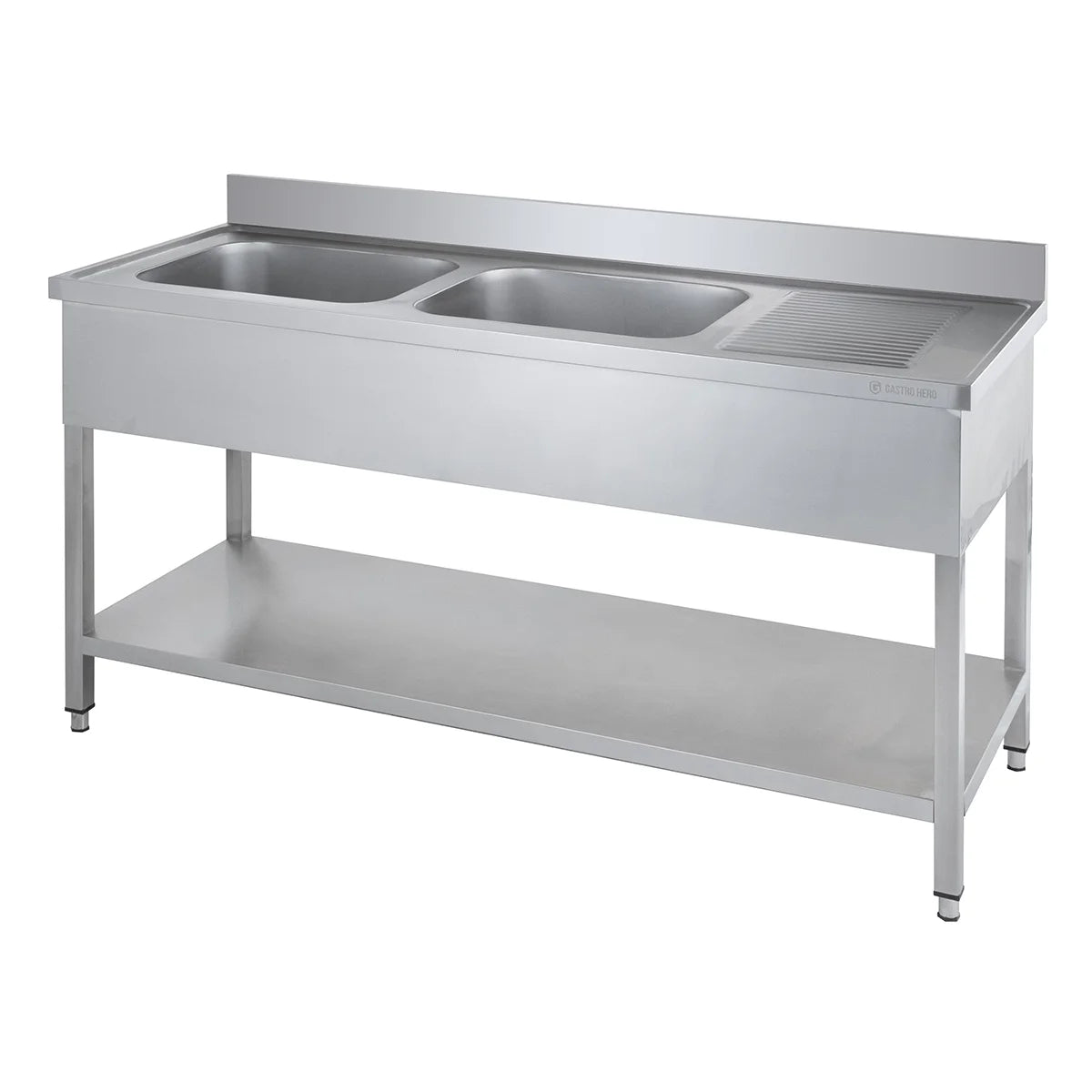 Spültisch Basic 16x6 mit 2 Becken links