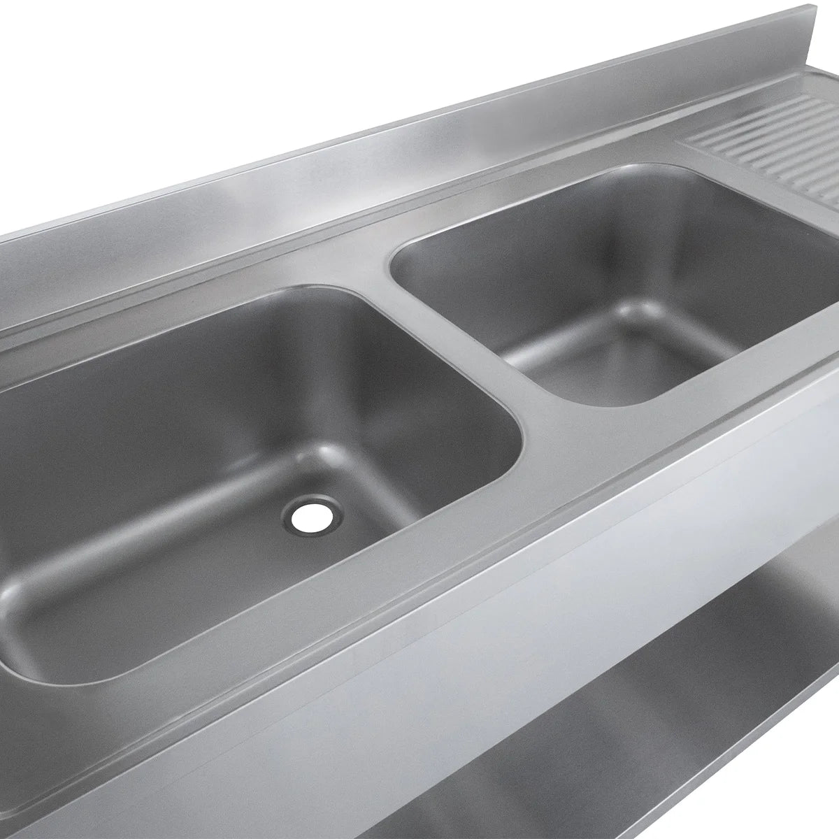 Spültisch Basic 16x6 mit 2 Becken links