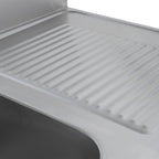 Spültisch Basic 16x6 mit 2 Becken links, Aufkantung und Grundboden