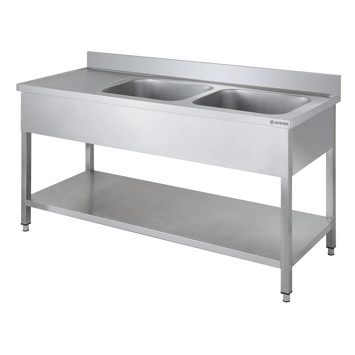Spültisch Basic 16x6 mit 2 Becken rechts