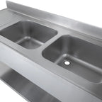 Spültisch Basic 16x6 mit 2 Becken rechts