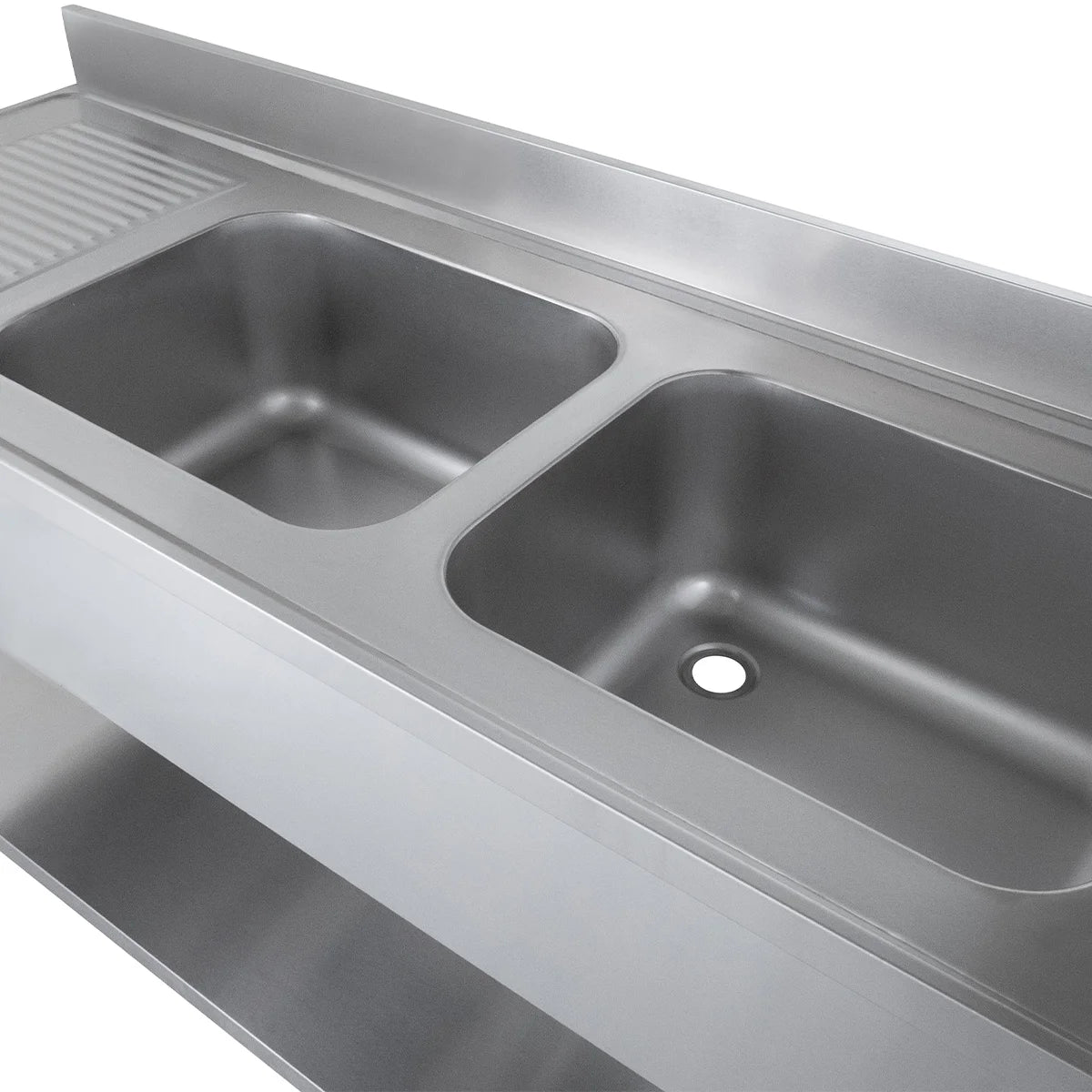 Spültisch Basic 16x6 mit 2 Becken rechts