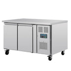Polar U-Serie Bäckerei-Kühltisch EN 60x40 2 Türen 427 Liter auf Rollen