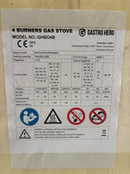 Gasherd ECO mit offenem Unterbau - 28,8 kW - 4 Brenner
