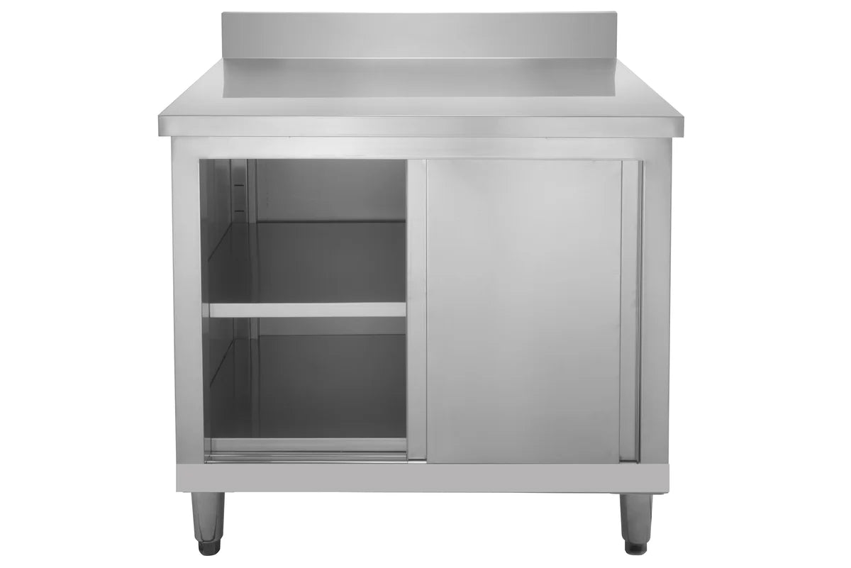 Edelstahl Arbeitsschrank Basic 100x60 mit Aufkantung 100 mm