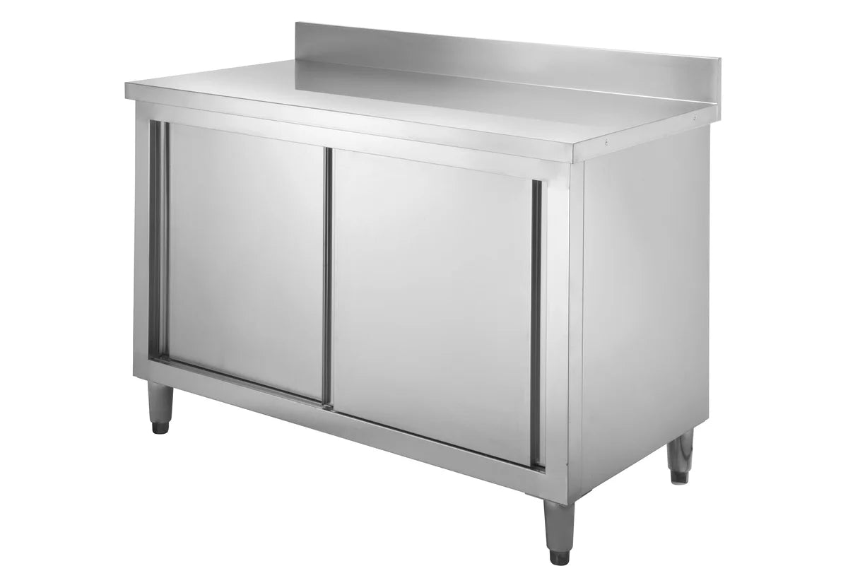 Edelstahl Arbeitsschrank Basic 140x60 mit Aufkantung 100 mm