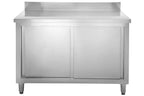 Edelstahl Arbeitsschrank Basic 140x60 mit Aufkantung 100 mm