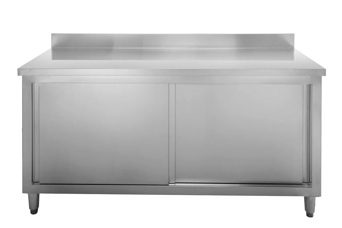 Edelstahl Arbeitsschrank Basic 180x70 mit Aufkantung 100 mm
