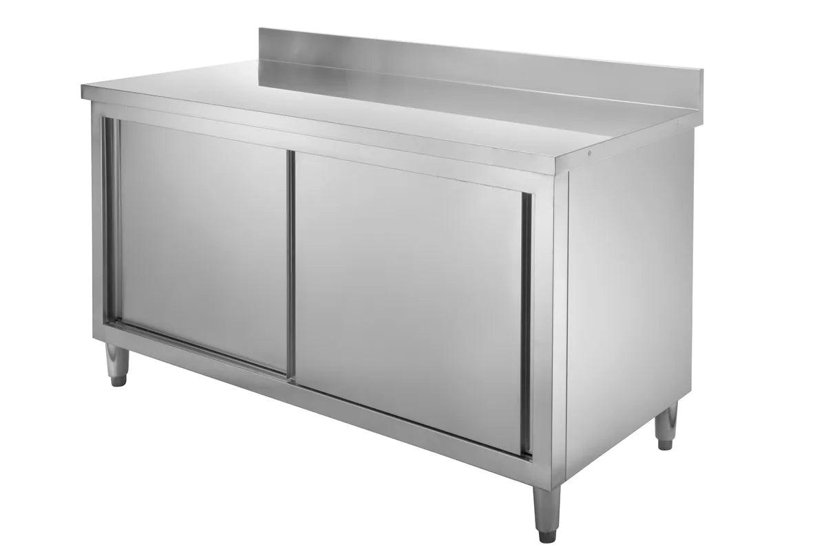 Edelstahl Arbeitsschrank Basic 200x70 mit Aufkantung 100 mm