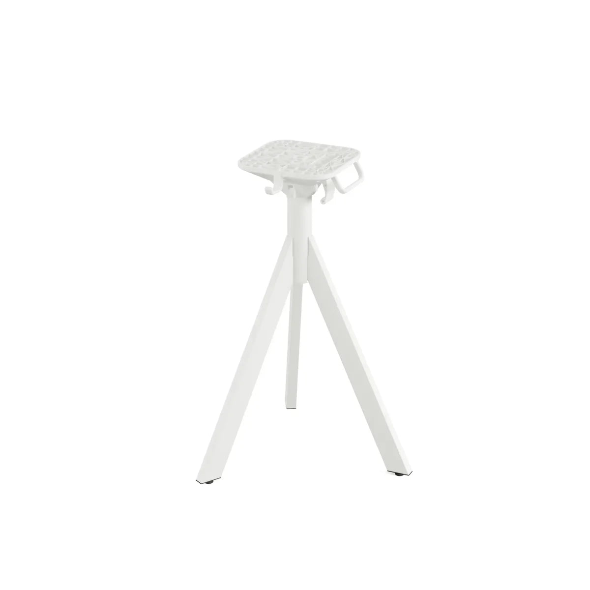 Feros Infinity Tripod Terrassentisch Weiß frame + Midnight Marble HPL Ø70 cm