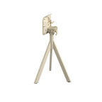 Feros Infinity Tripod Terrassentisch Sand frame + Tropical Wood HPL Ø70 cm