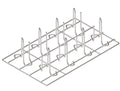 Tecnoeka Edelstahl-Hähnchen-Grillrost KGP, GN 1/1, für 8 Hähnchen