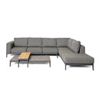 barths Athene – Lounge-Set mit zwei Beistelltischen Anthrazit – Teakholz