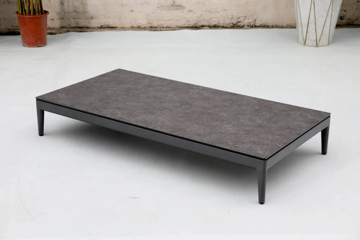 barths Athene – Lounge-Set mit zwei Beistelltischen Anthrazit – Teakholz
