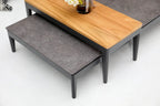 barths Athene – Lounge-Set mit zwei Beistelltischen Anthrazit – Teakholz