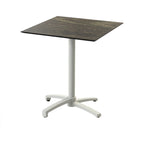 Feros X Cross Terrassentisch Sand gestell + Riverwashed Wood HPL 70x70 cm