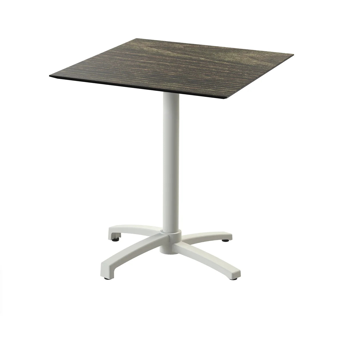 Feros X Cross Terrassentisch Sand gestell + Riverwashed Wood HPL 70x70 cm