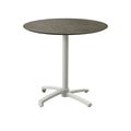 Feros X Cross Terrassentisch Sand gestell + Midnight Marble HPL Ø70 cm