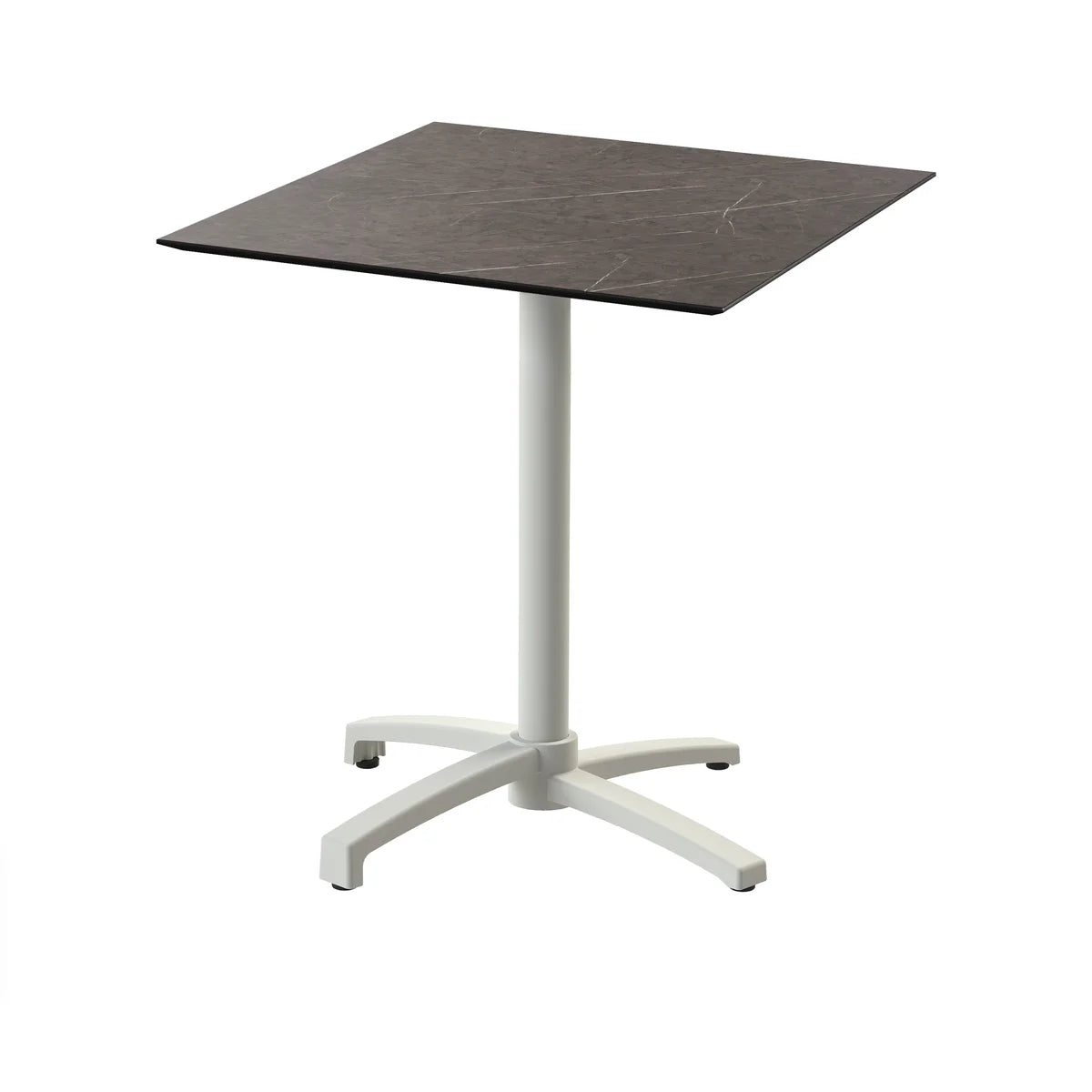 Feros X Cross Terrassentisch Sand gestell + Midnight Marble HPL 70x70 cm