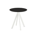 Feros Infinity Terrassentisch Weiß frame + Schwarz HPL Ø70 cm