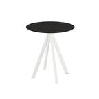 Feros Infinity Terrassentisch Weiß frame + Schwarz HPL Ø70 cm