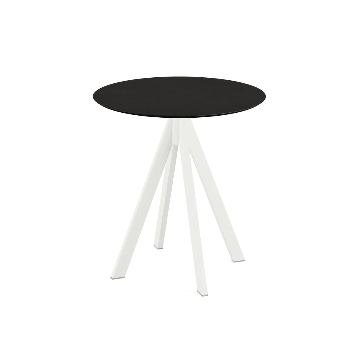 Feros Infinity Terrassentisch Weiß frame + Schwarz HPL Ø70 cm
