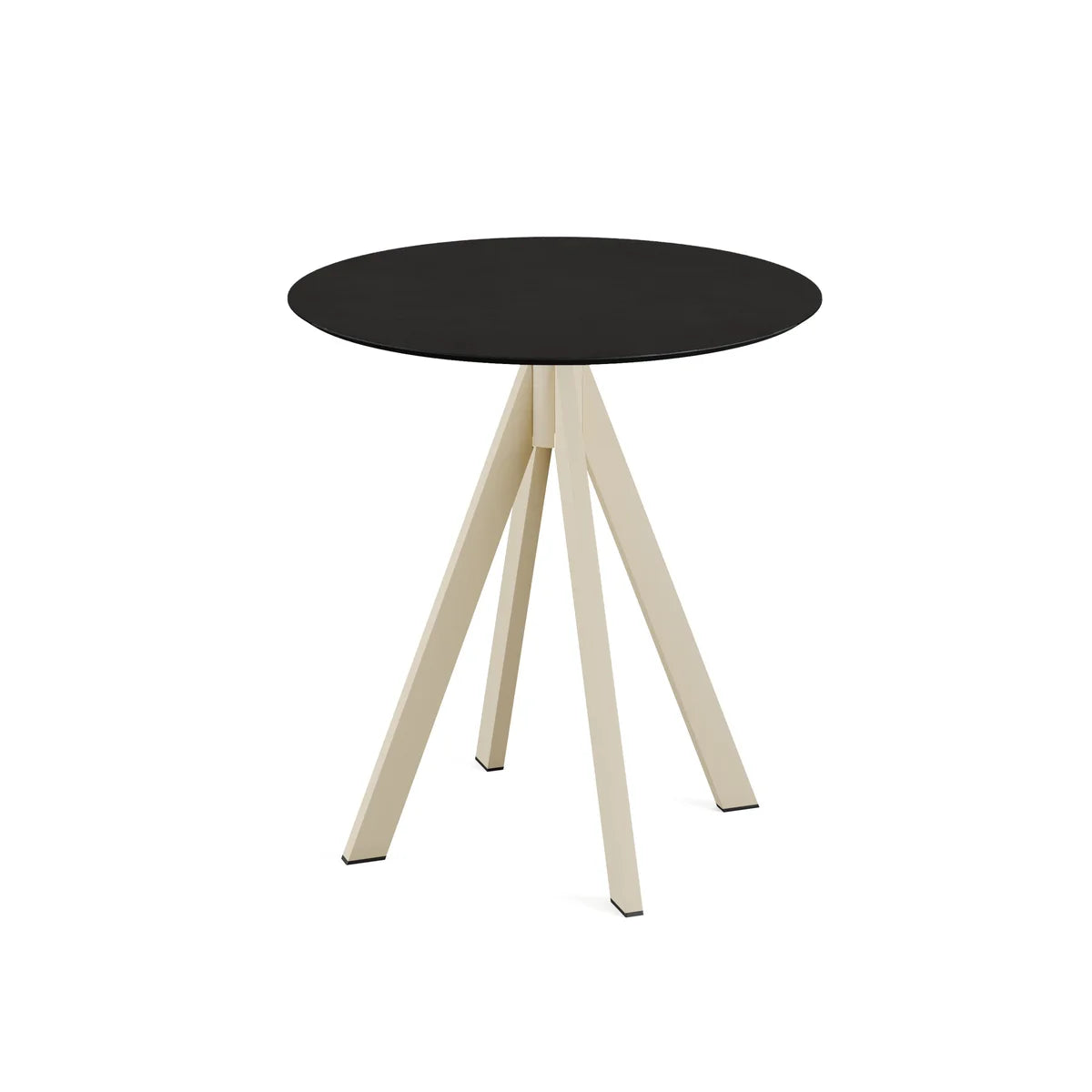 Feros Infinity Terrassentisch Sand frame + Schwarz HPL Ø70 cm