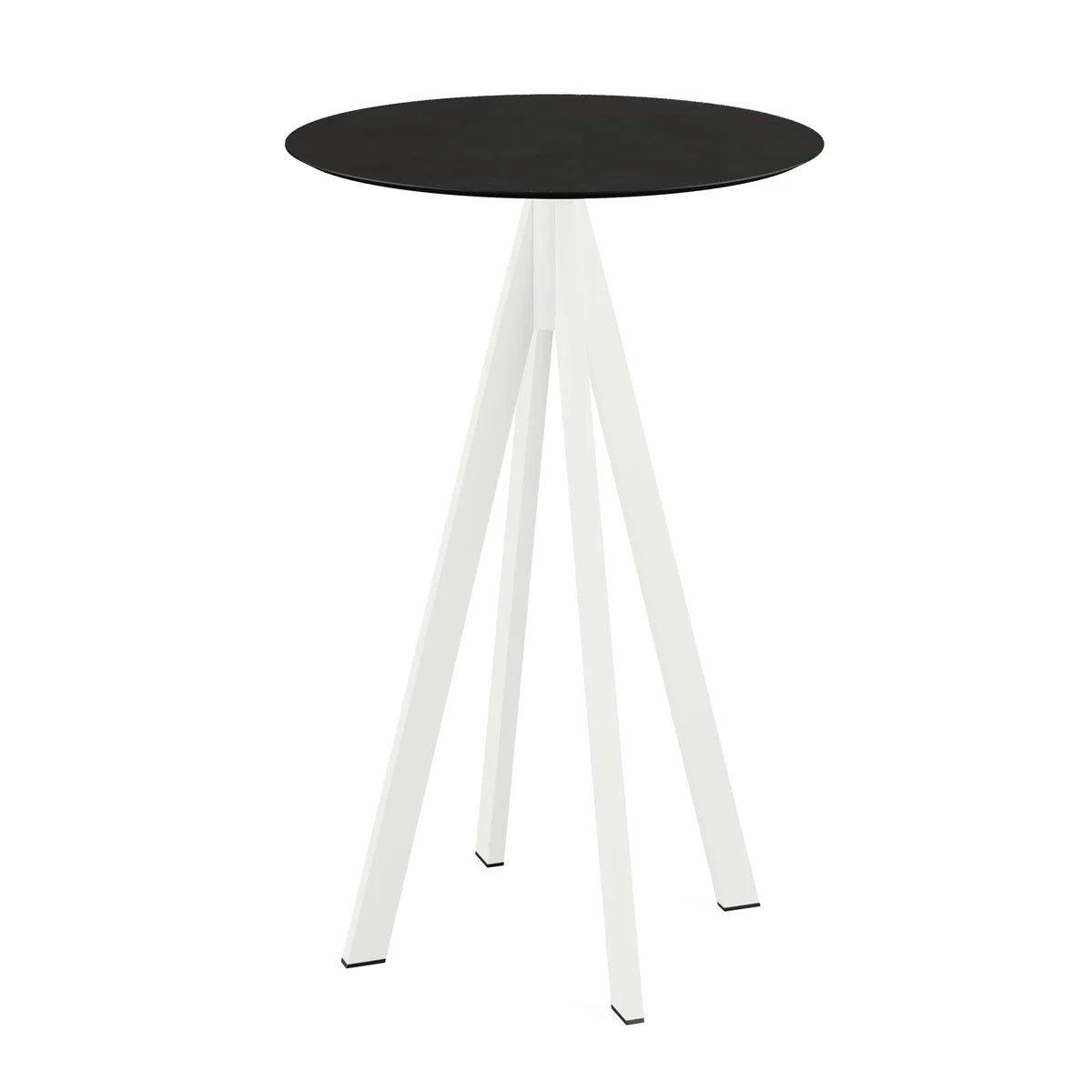 Feros Infinity Stehtisch Weiß frame +  Schwarz HPL Ø70 cm