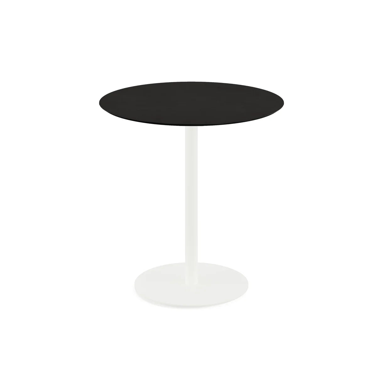 Feros Urban Terrassentisch Weiß frame +  Schwarz HPL Ø70 cm