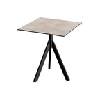 Feros Infinity Tripod Terrassentisch Schwarz frame + Moonstone HPL 70x70 cm