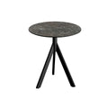 Feros Infinity Tripod Terrassentisch Schwarz frame + Galaxy Marble HPL Ø70 cm