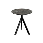 Feros Infinity Tripod Terrassentisch Schwarz frame + Galaxy Marble HPL Ø70 cm