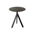 Feros Infinity Tripod Terrassentisch Schwarz frame + Midnight Marble HPL Ø70 cm