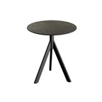Feros Infinity Tripod Terrassentisch Schwarz frame + Midnight Marble HPL Ø70 cm