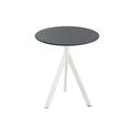 Feros Infinity Tripod Terrassentisch Weiß frame + Schwarz HPL Ø70 cm