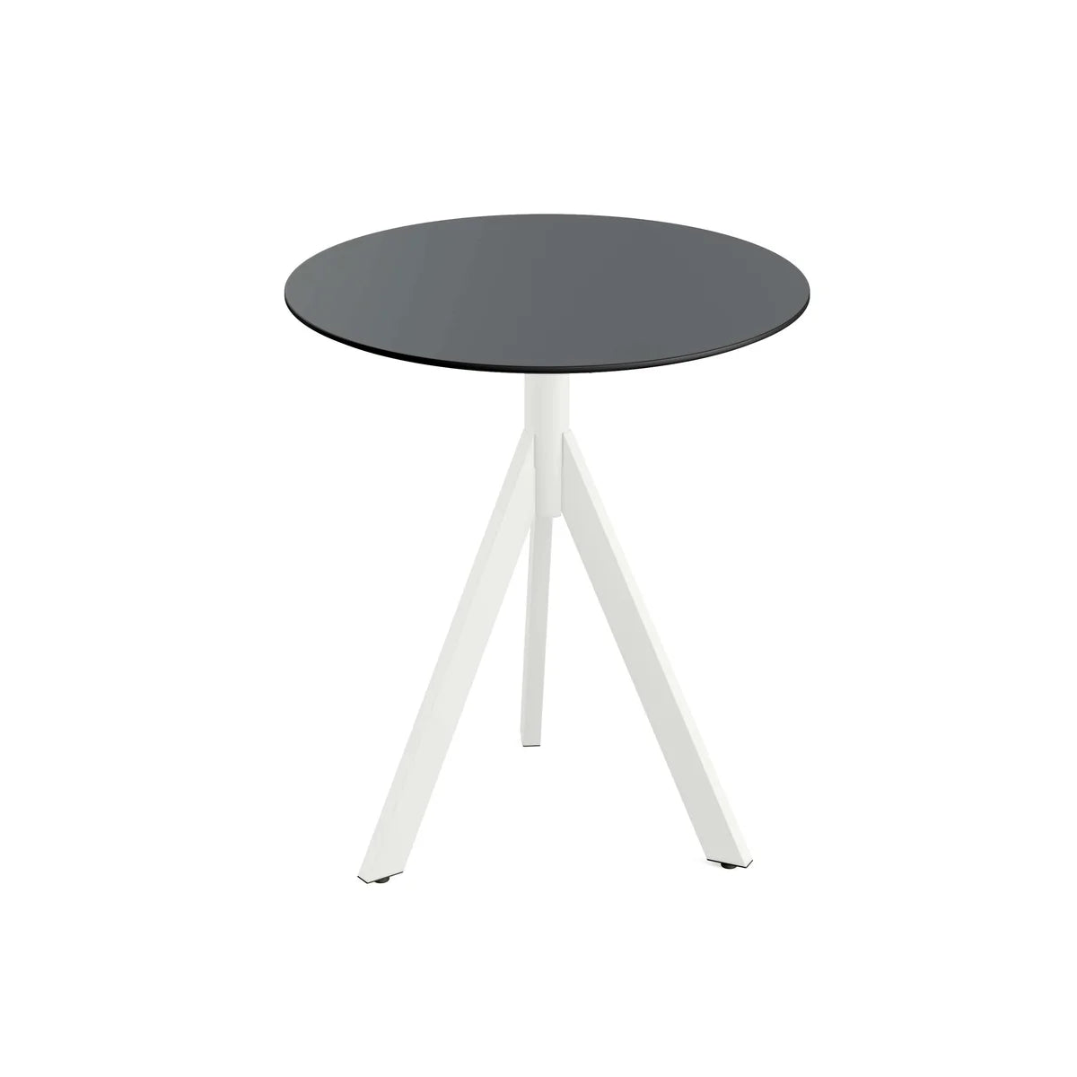 Feros Infinity Tripod Terrassentisch Weiß frame + Schwarz HPL Ø70 cm